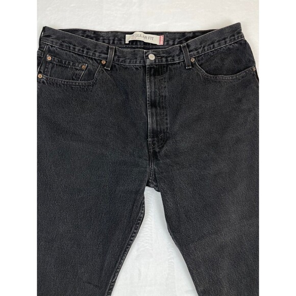Levis 505 Jeans Mens Size 40x32 actual 38x28  Black Regular Fit Straight Leg - Picture 2 of 16